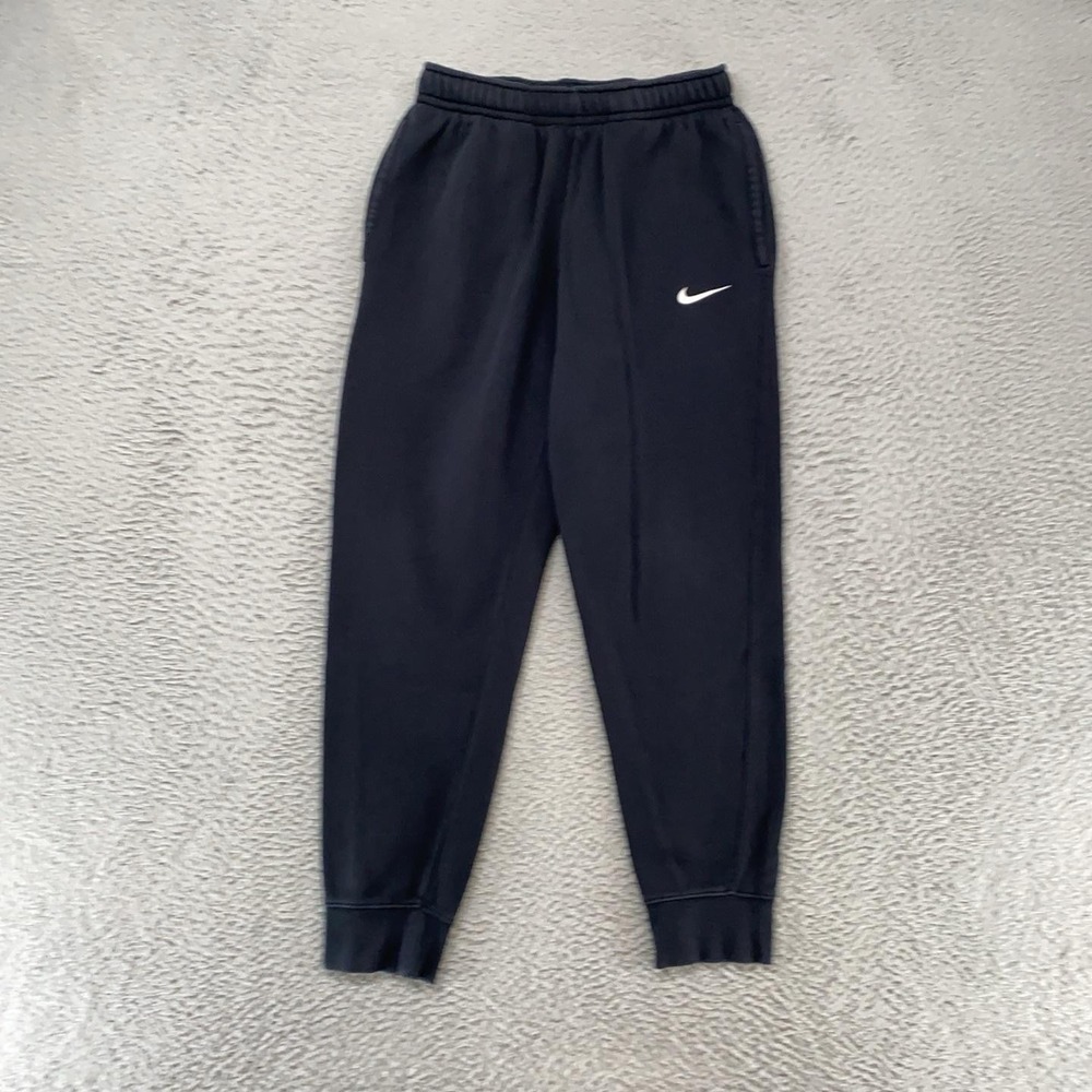 Nike Joggers Womens Small Black Fleece Sweatpants Drawstring Swoosh Athletic Gym